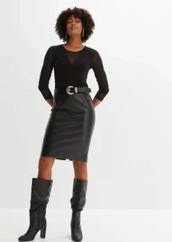 bonprix Shirts & Tops^Figurbetontes Langarmshirt schwarz