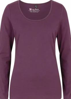 bonprix Shirts & Tops|Basics^Figurbetontes Langarmshirt holunderbeere