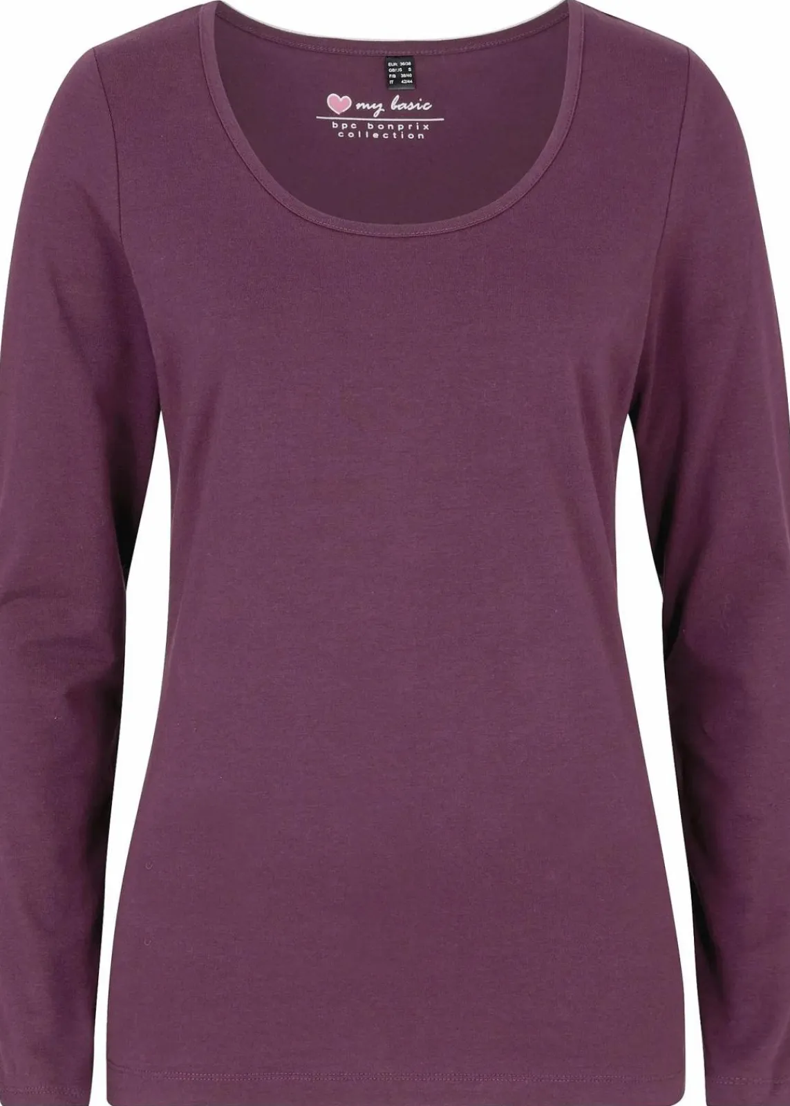 bonprix Shirts & Tops|Basics^Figurbetontes Langarmshirt holunderbeere