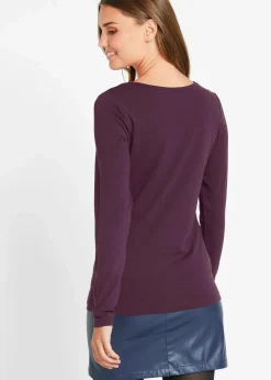 bonprix Shirts & Tops|Basics^Figurbetontes Langarmshirt holunderbeere