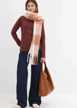 bonprix Bekleidung·Röcke|Nachhaltigere Materialien^Figurbetontes Langarmshirt kaffeebraun