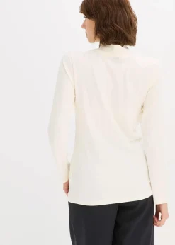 bonprix Bekleidung·Röcke|Nachhaltigere Materialien^Figurbetontes Langarmshirt perlweiß