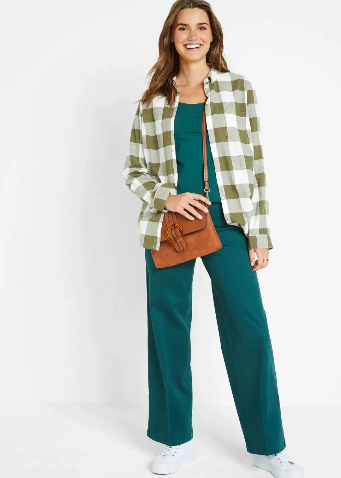 bonprix Shirts & Tops|Basics^Figurbetontes Langarmshirt petrolgrün