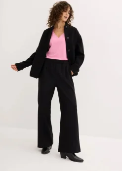 bonprix Shirts & Tops|Basics^Figurbetontes Langarmshirt (2er Pack) blütenpink+schwarz