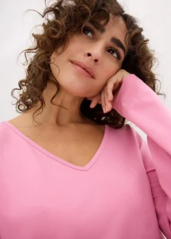 bonprix Shirts & Tops|Basics^Figurbetontes Langarmshirt (2er Pack) blütenpink+schwarz