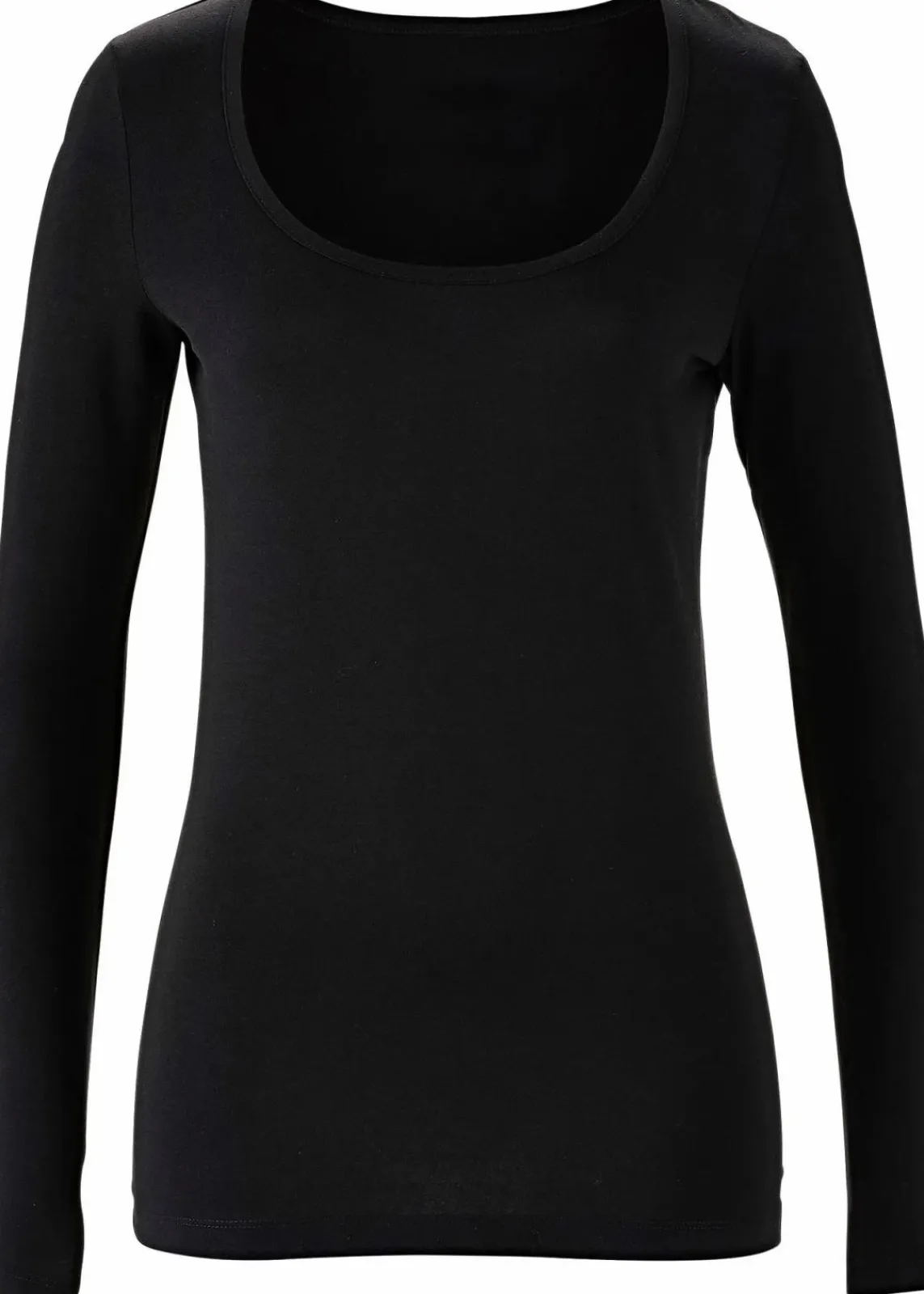bonprix Bekleidung·Röcke|Basics^Figurbetontes Langarmshirt schwarz