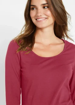 bonprix Shirts & Tops|Basics^Figurbetontes Langarmshirt rot