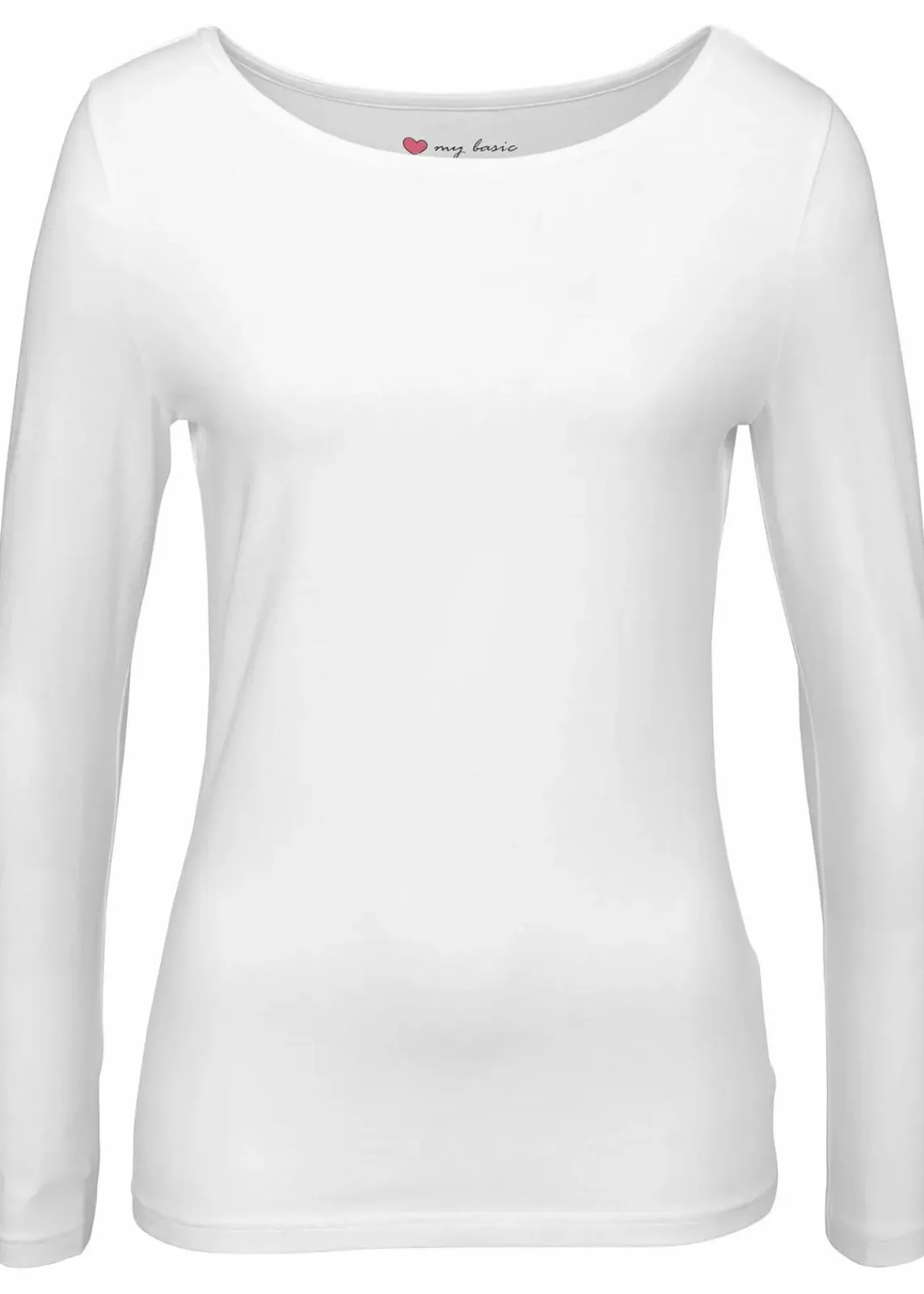 bonprix Shirts & Tops|Basics^Figurbetontes Langarmshirt weiß