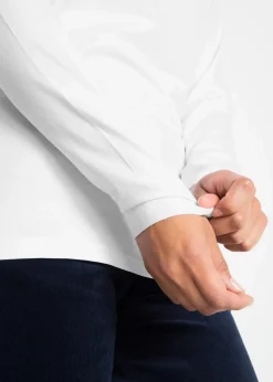 bonprix Shirts & Tops|Basics^Figurbetontes Langarmshirt weiß