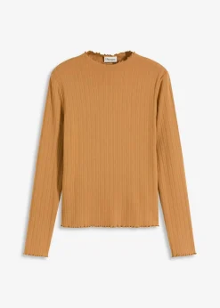 bonprix Shirts & Tops^Figurbetontes Rippshirt haselnuss