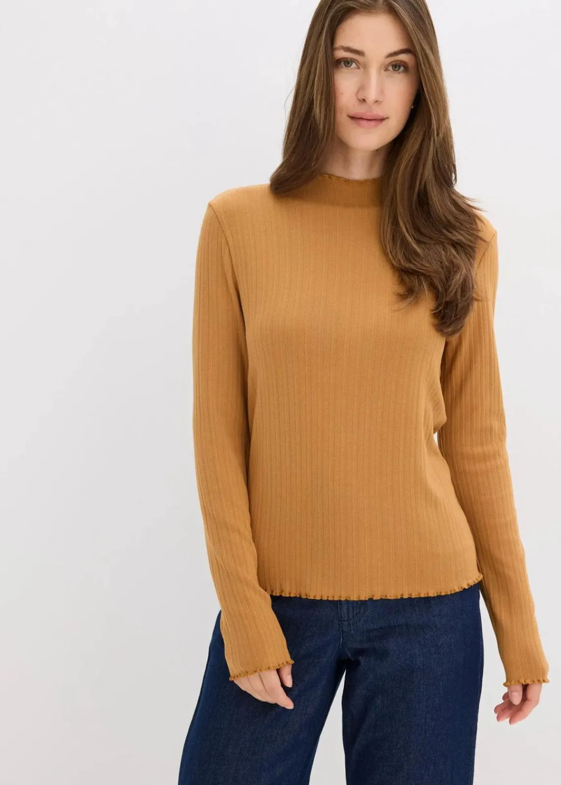 bonprix Shirts & Tops^Figurbetontes Rippshirt haselnuss
