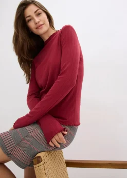 bonprix Shirts & Tops^Figurbetontes Rippshirt pflaumenrot