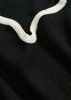 bonprix Bekleidung·Umstandsmode|Strickmode^Figurbetontes Strickkleid schwarz/wollweiß