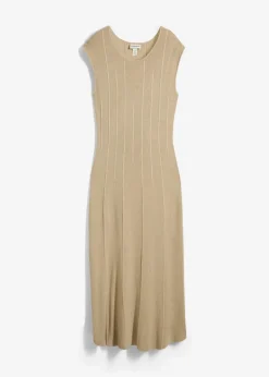 bonprix Strickmode|Kleider^Figurbetontes Strickkleid aus Viskose-Mix mattschilf