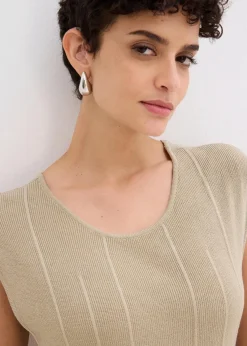 bonprix Strickmode|Kleider^Figurbetontes Strickkleid aus Viskose-Mix mattschilf