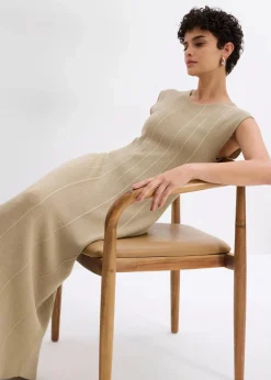 bonprix Strickmode|Kleider^Figurbetontes Strickkleid aus Viskose-Mix mattschilf
