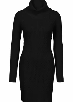 bonprix Strickmode|Kleider^Figurbetontes Strickkleid mit Rollkragen schwarz
