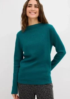 bonprix Strickmode|Nachhaltigere Materialien^Figurbetontes Strickshirt petrol