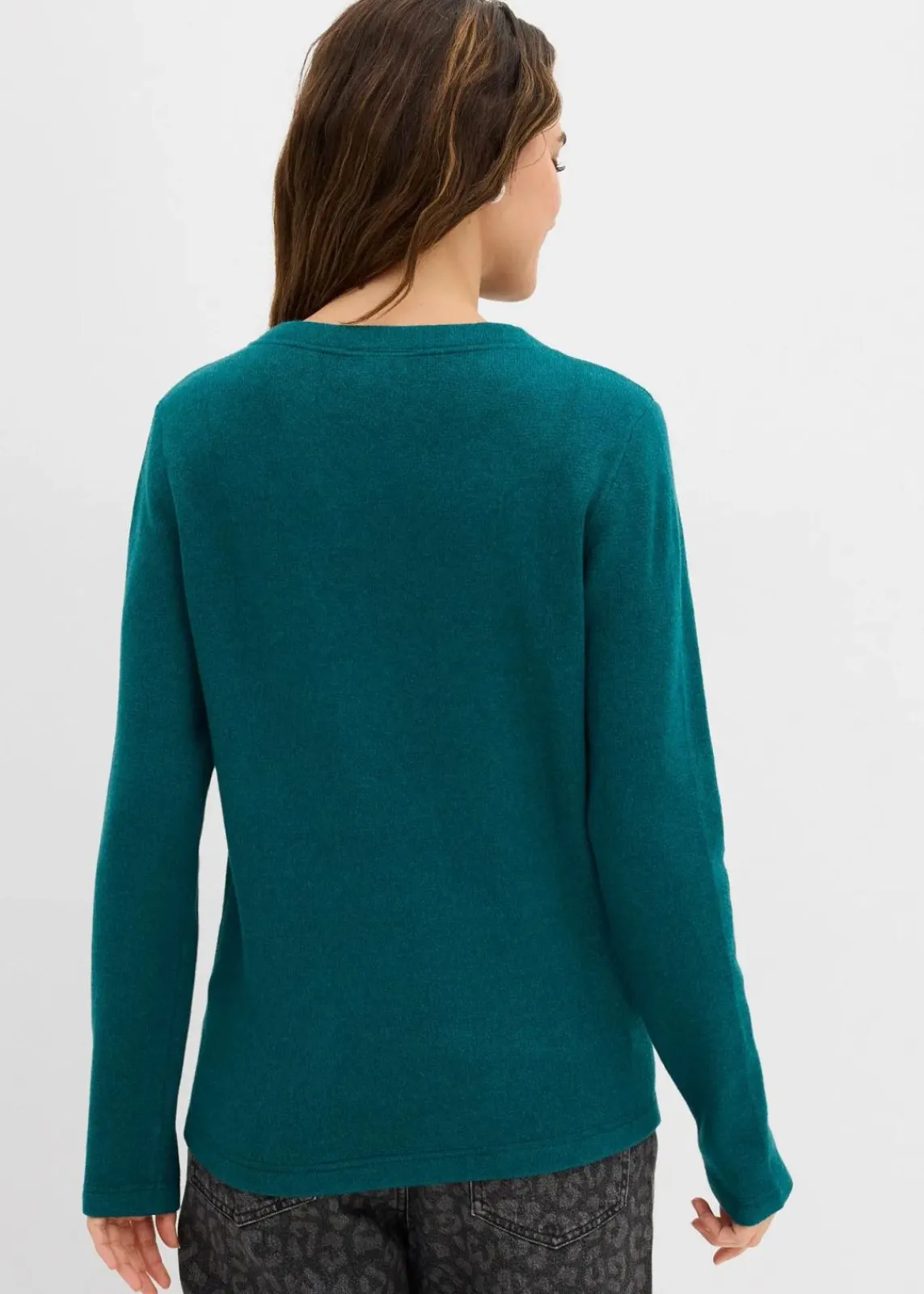 bonprix Strickmode|Nachhaltigere Materialien^Figurbetontes Strickshirt petrol