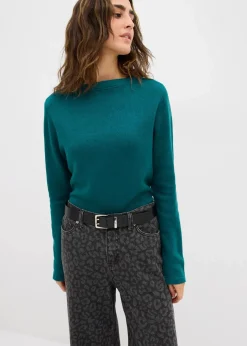 bonprix Strickmode|Nachhaltigere Materialien^Figurbetontes Strickshirt petrol