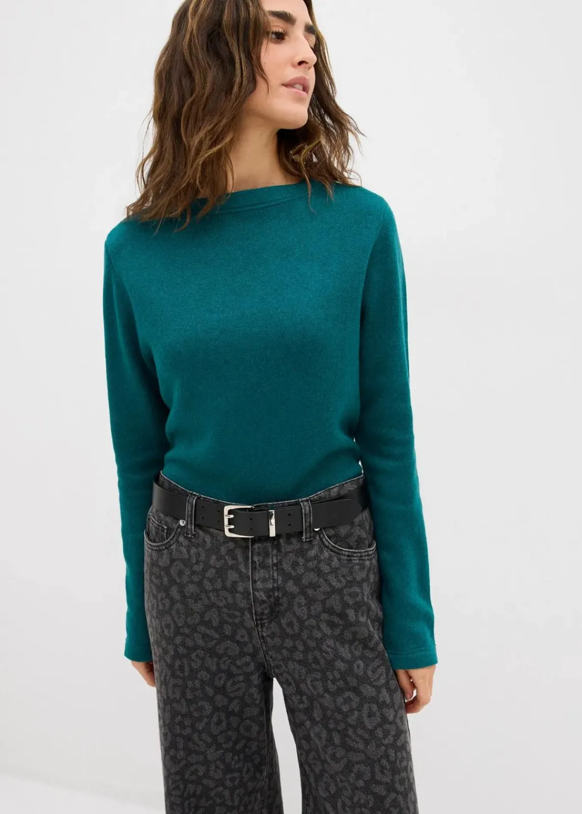 bonprix Strickmode|Nachhaltigere Materialien^Figurbetontes Strickshirt petrol