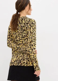 bonprix Strickmode|Nachhaltigere Materialien^Figurbetontes Strickshirt schwarz leo