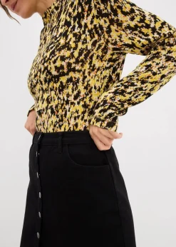bonprix Strickmode|Nachhaltigere Materialien^Figurbetontes Strickshirt schwarz leo