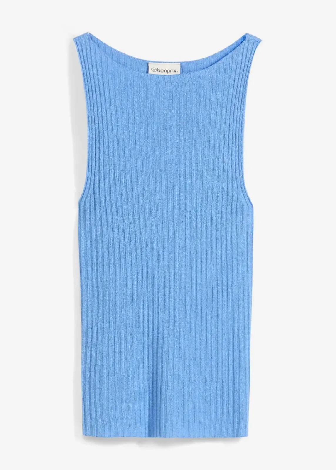 bonprix Strickmode|Shirts & Tops^Figurbetontes Stricktop aus Viskose-Mix mittelblau