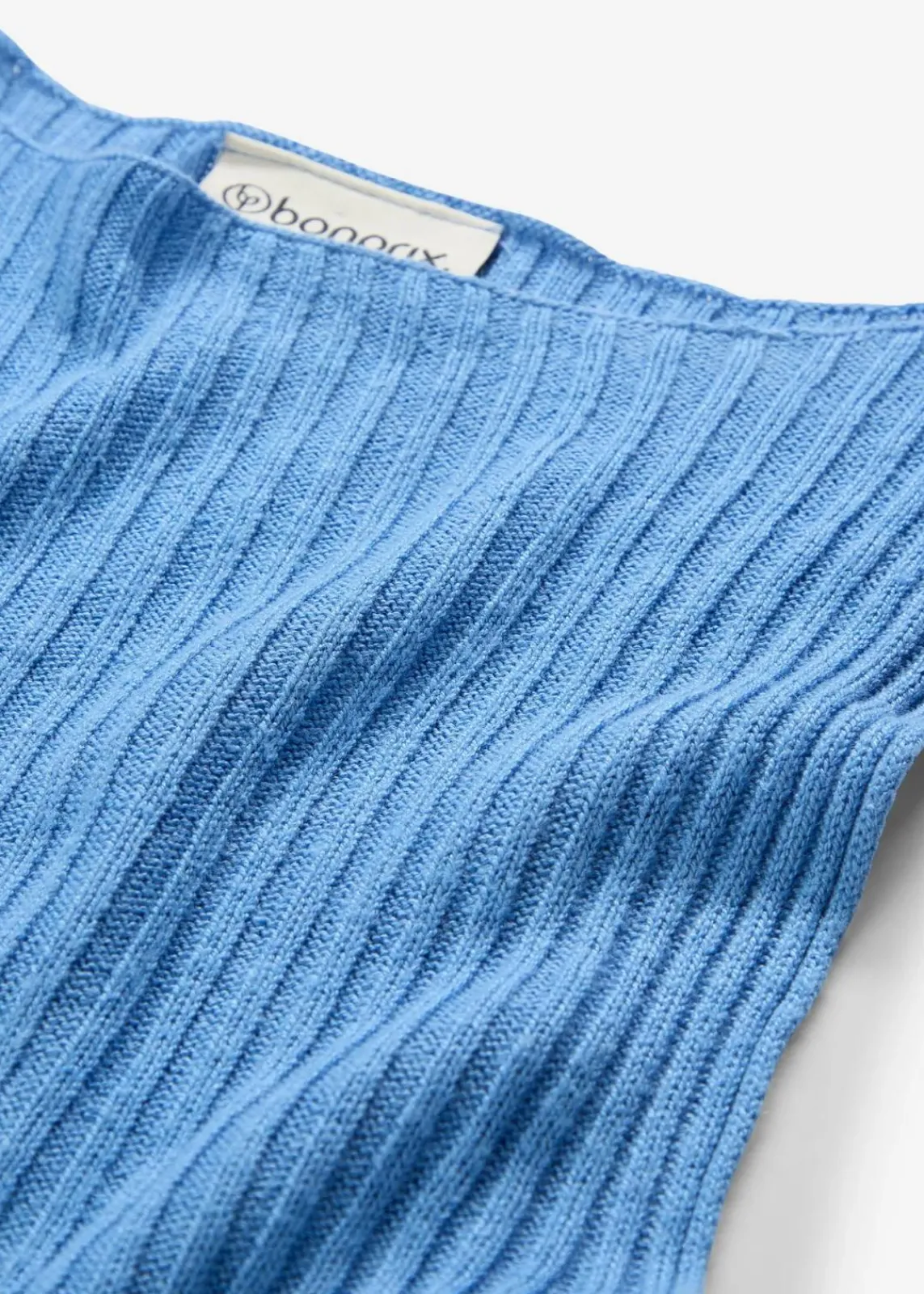 bonprix Strickmode|Shirts & Tops^Figurbetontes Stricktop aus Viskose-Mix mittelblau