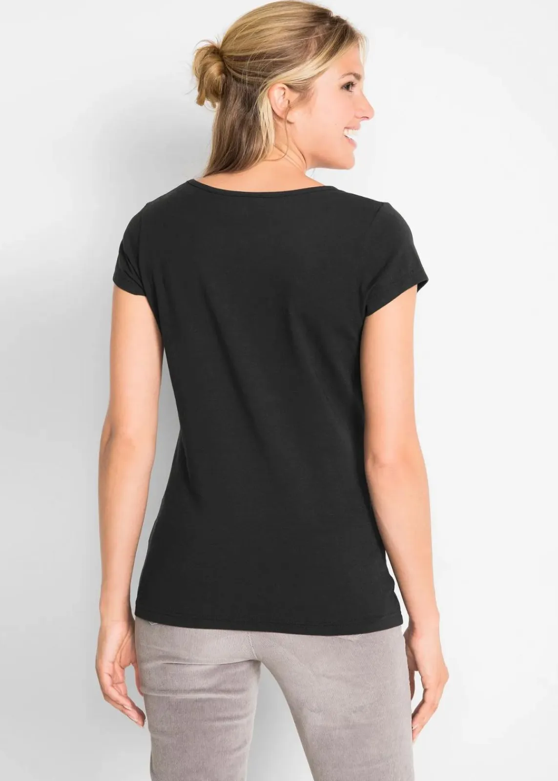 bonprix Bekleidung·Röcke|Basics^Figurbetontes T-Shirt schwarz