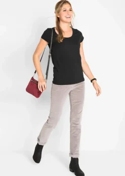 bonprix Bekleidung·Röcke|Basics^Figurbetontes T-Shirt schwarz