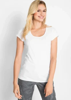 bonprix Nachhaltigere Materialien|Shirts & Tops^Figurbetontes T-Shirt weiß