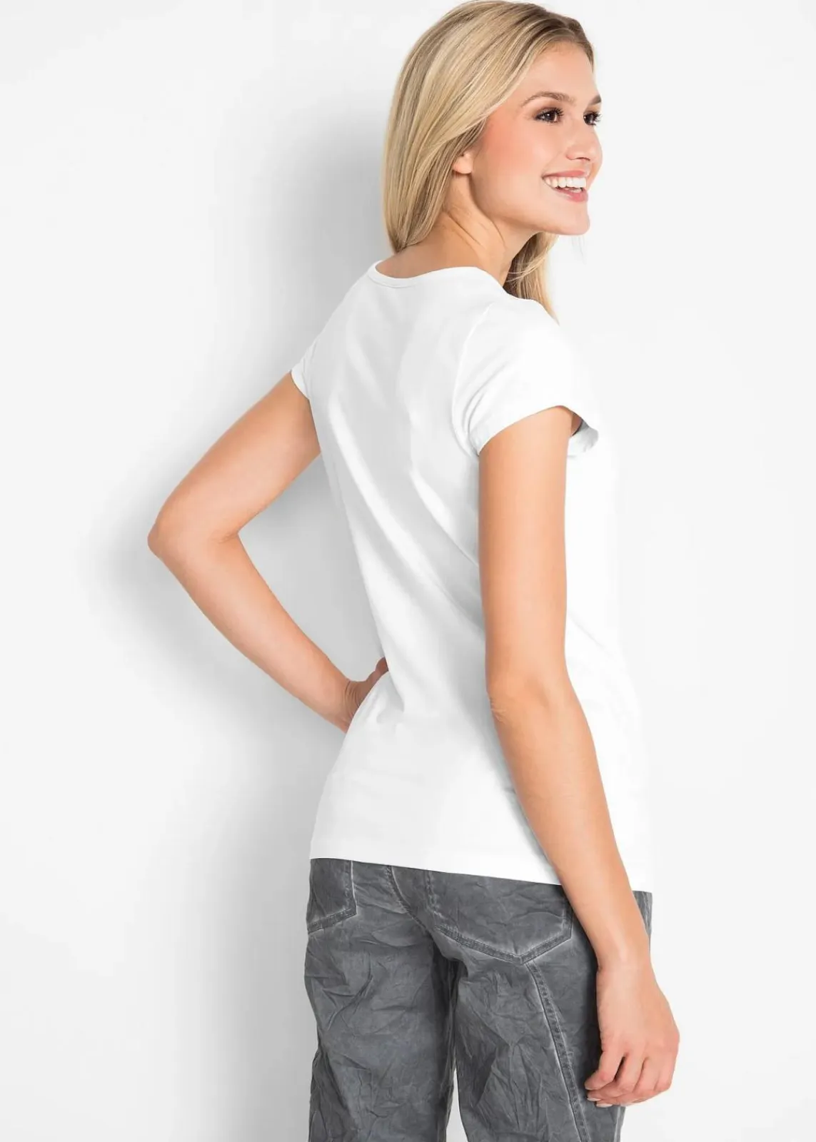 bonprix Nachhaltigere Materialien|Shirts & Tops^Figurbetontes T-Shirt weiß