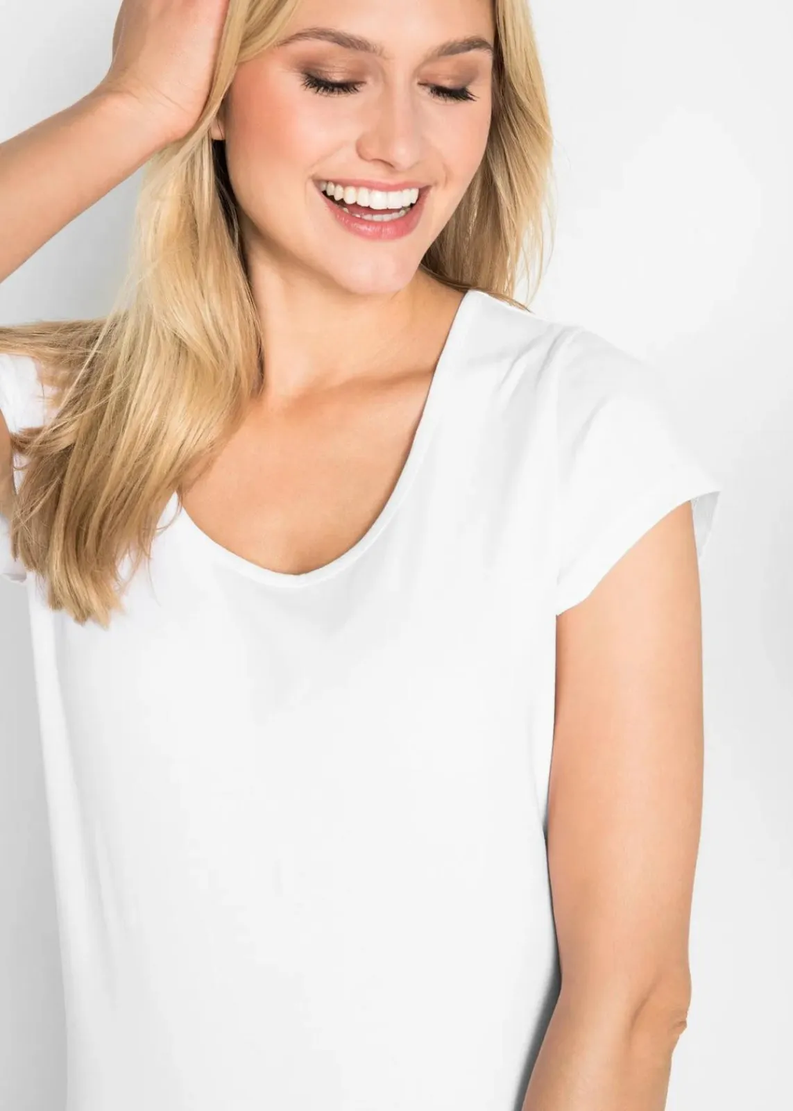 bonprix Nachhaltigere Materialien|Shirts & Tops^Figurbetontes T-Shirt weiß