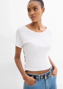 bonprix Shirts & Tops|Nachhaltigere Materialien^Figurbetontes T-Shirt aus reiner Bio-Baumwolle weiß
