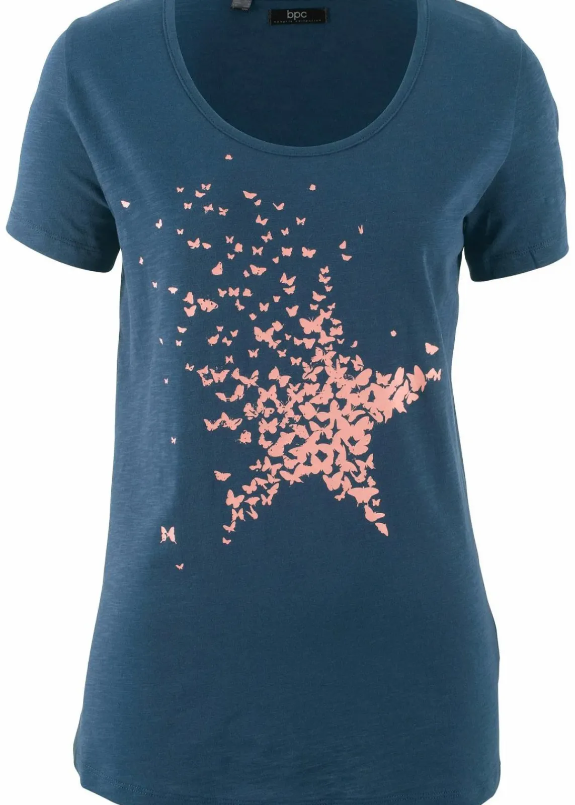bonprix Shirts & Tops|Nachhaltigere Materialien^Flammgarn-Shirt aus Bio-Baumwolle, kurzarm dunkelblau bedruckt