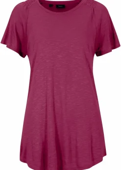 bonprix Shirts & Tops|Nachhaltigere Materialien^Flammgarn-Shirt mit Flügelärmeln beere