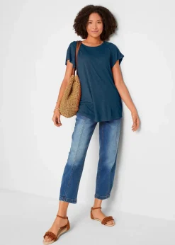 bonprix Shirts & Tops|Nachhaltigere Materialien^Flammgarn-Shirt mit Flügelärmeln beere