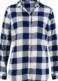 bonprix Bekleidung·Jacken & Mäntel|Blusen & Tuniken^Flanellhemd mitternachtsblau kariert