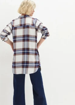 bonprix Blusen & Tuniken|Bekleidung·Jacken & Mäntel^Flanellhemd aus reiner Baumwolle dunkelblau kariert