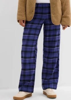 bonprix Bekleidung·Kleider|Hosen^Flanellhose aus reiner Bio-Baumwolle dunkelpazifik kariert