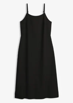 bonprix Kleider^Flanell-Trägerkleid aus reiner Baumwolle schwarz