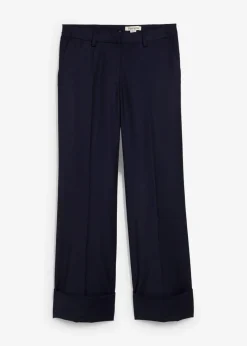 bonprix Bekleidung·Kleider|Hosen^Flared Hose mit Wollanteil dunkelblau