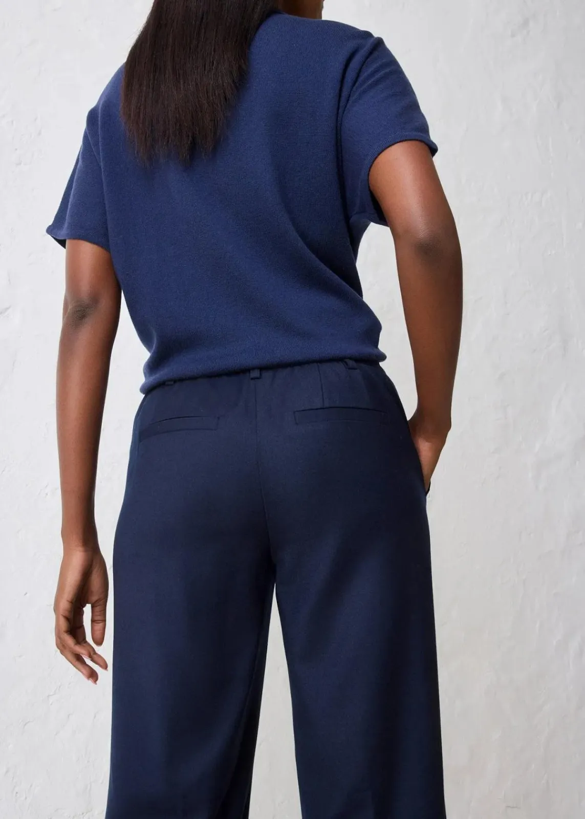 bonprix Bekleidung·Kleider|Hosen^Flared Hose mit Wollanteil dunkelblau