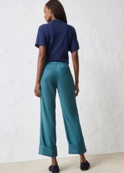 bonprix Hosen|Bekleidung·Kleider^Flared Hose mit Wollanteil pfeffergrün