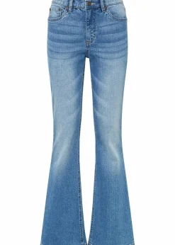 bonprix Bekleidung·Shirts & Tops|Jeans^Flared Jeans High Waist hellblau denim used