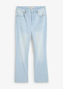 bonprix Jeans|Bekleidung·Shirts & Tops^Flared Jeans High Waist, cropped eisblau denim used