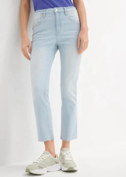 bonprix Jeans|Bekleidung·Shirts & Tops^Flared Jeans High Waist, cropped eisblau denim used