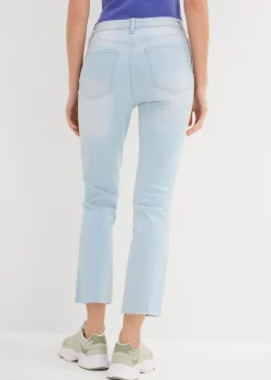 bonprix Jeans|Bekleidung·Shirts & Tops^Flared Jeans High Waist, cropped eisblau denim used