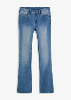 bonprix Jeans|Kurzgrößen^Flared Jeans Mid Waist, Stretch hellblau denim